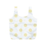 Polka Dots - Blond Yellow on White Full Print Recycle Bag (S)