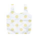 Polka Dots - Blond Yellow on White Full Print Recycle Bag (M)