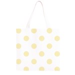 Polka Dots - Blond Yellow on White Grocery Light Tote Bag