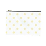 Polka Dots - Blond Yellow on White Cosmetic Bag (L)