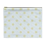 Polka Dots - Blond Yellow on White Cosmetic Bag (XL)