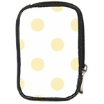 Polka Dots - Blond Yellow on White Compact Camera Leather Case
