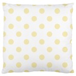 Polka Dots - Blond Yellow on White Large Cushion Case (Two Sides)