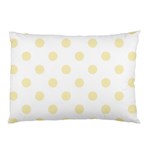 Polka Dots - Blond Yellow on White Pillow Case (One Side)
