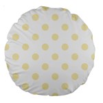 Polka Dots - Blond Yellow on White Large 18  Premium Round Cushion