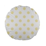 Polka Dots - Blond Yellow on White Standard 15  Premium Round Cushion
