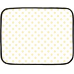 Polka Dots - Blond Yellow on White Double Sided Fleece Blanket (Mini)