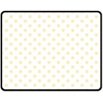 Polka Dots - Blond Yellow on White Double Sided Fleece Blanket (Medium) (Two Sides)