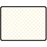 Polka Dots - Blond Yellow on White Double Sided Fleece Blanket (Large) (Two Sides)