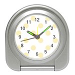 Polka Dots - Blond Yellow on White Desk Alarm Clock