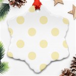 Polka Dots - Blond Yellow on White Ornament (Snowflake)