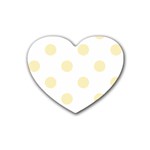 Polka Dots - Blond Yellow on White Heart Coaster (4 pack)
