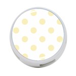 Polka Dots - Blond Yellow on White 4-Port USB Hub (Two Sides)