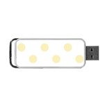 Polka Dots - Blond Yellow on White Portable USB Flash (Two Sides)