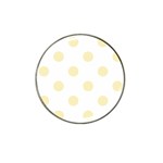 Polka Dots - Blond Yellow on White Hat Clip Ball Marker (4 pack)