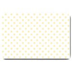 Polka Dots - Blond Yellow on White Large Doormat