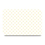 Polka Dots - Blond Yellow on White Plate Mat
