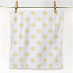 Polka Dots - Blond Yellow on White Face Towel