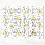 Polka Dots - Blond Yellow on White Jigsaw Puzzle (Rectangular)