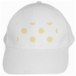 Polka Dots - Blond Yellow on White White Cap