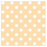 Polka Dots - White on Navajo White Yellow Large Satin Scarf (Square)