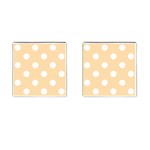 Polka Dots - White on Navajo White Yellow Cufflinks (Square)