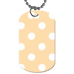 Polka Dots - White on Navajo White Yellow Dog Tag (Two Sides)