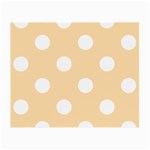 Polka Dots - White on Navajo White Yellow Small Glasses Cloth (2 Sides)