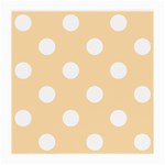 Polka Dots - White on Navajo White Yellow Medium Glasses Cloth (2 Sides)