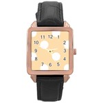 Polka Dots - White on Navajo White Yellow Rose Gold Leather Watch