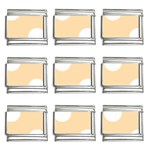 Polka Dots - White on Navajo White Yellow 9mm Italian Charm (9 pack)