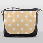 Polka Dots - White on Navajo White Yellow Messenger Bag