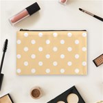 Polka Dots - White on Navajo White Yellow Cosmetic Bag (M)