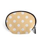 Polka Dots - White on Navajo White Yellow Accessory Pouch (Small)