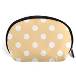 Polka Dots - White on Navajo White Yellow Accessory Pouch (Large)
