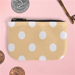 Polka Dots - White on Navajo White Yellow Mini Coin Purse