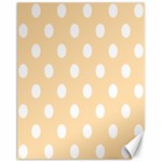 Polka Dots - White on Navajo White Yellow Canvas 11  x 14 