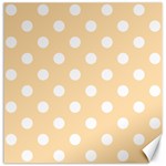 Polka Dots - White on Navajo White Yellow Canvas 12  x 12 