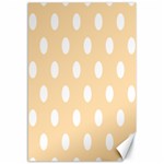 Polka Dots - White on Navajo White Yellow Canvas 12  x 18 