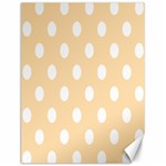 Polka Dots - White on Navajo White Yellow Canvas 18  x 24 