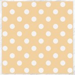 Polka Dots - White on Navajo White Yellow Canvas 20  x 20 