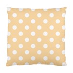 Polka Dots - White on Navajo White Yellow Standard Cushion Case (Two Sides)
