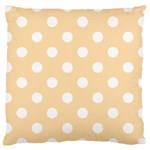 Polka Dots - White on Navajo White Yellow Large Cushion Case (Two Sides)