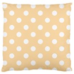 Polka Dots - White on Navajo White Yellow Standard Flano Cushion Case (One Side)