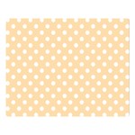 Polka Dots - White on Navajo White Yellow Double Sided Flano Blanket (Large)