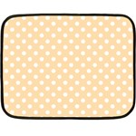 Polka Dots - White on Navajo White Yellow Double Sided Fleece Blanket (Mini)