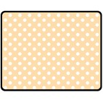 Polka Dots - White on Navajo White Yellow Fleece Blanket (Medium) (One Side)