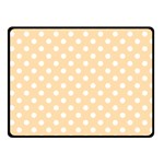 Polka Dots - White on Navajo White Yellow Fleece Blanket (Small) (One Side)