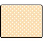 Polka Dots - White on Navajo White Yellow Double Sided Fleece Blanket (Medium) (Two Sides)