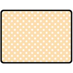 Polka Dots - White on Navajo White Yellow Double Sided Fleece Blanket (Large) (Two Sides)